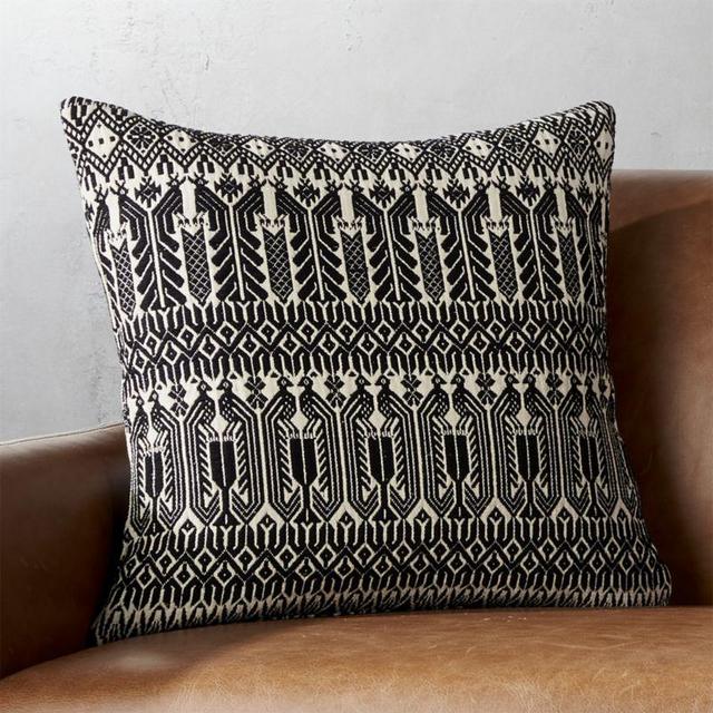 18" Izel Black and White Fair Isle Pillow