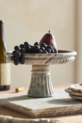 Neo Marble Footed Serving Bowl