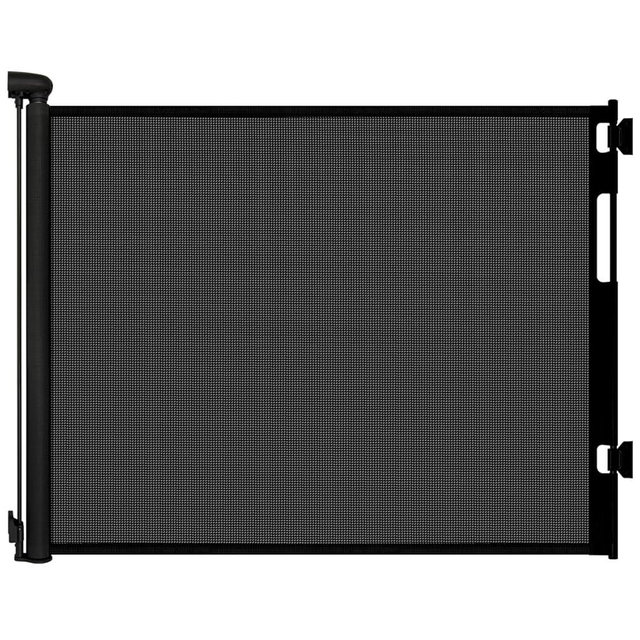 Retractable Baby Gates for Doorways, Mesh Dog Gate for Stairs, Pet Gate Indoor, Extends to 55" Wide 33" Tall, Safety Toddlers Gates for Hallways, Indoor & Outdoor Use, Black