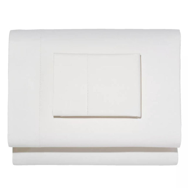 LL Bean Pima Cotton Percale Queen Sheet Set | White