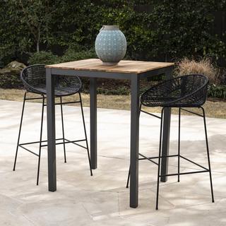 Caltaro All-Weather Rattan Outdoor Stool, Set of 2