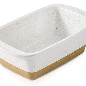 HVH Ceramic Loaf Pan for Baking Bread, 9 x 5 inch Baking Bread Loaf Pan, Rectangular Bread Pan, Bread Baking Pan for Cooking, Farmhouse Style (White)