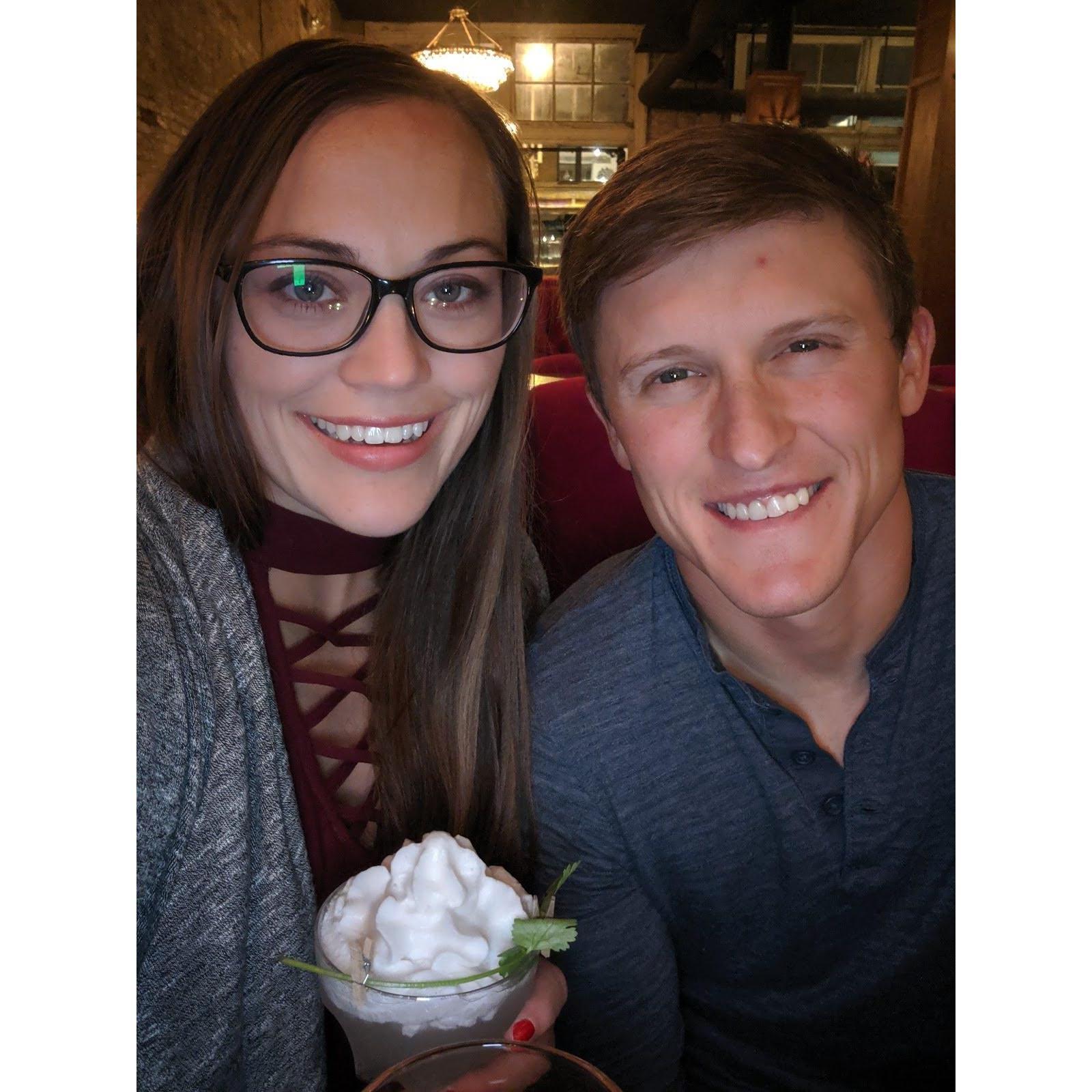 Getting cocktails in downtown Omaha.
