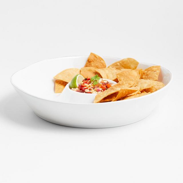 Marin White Melamine Chip and Dip Bowl