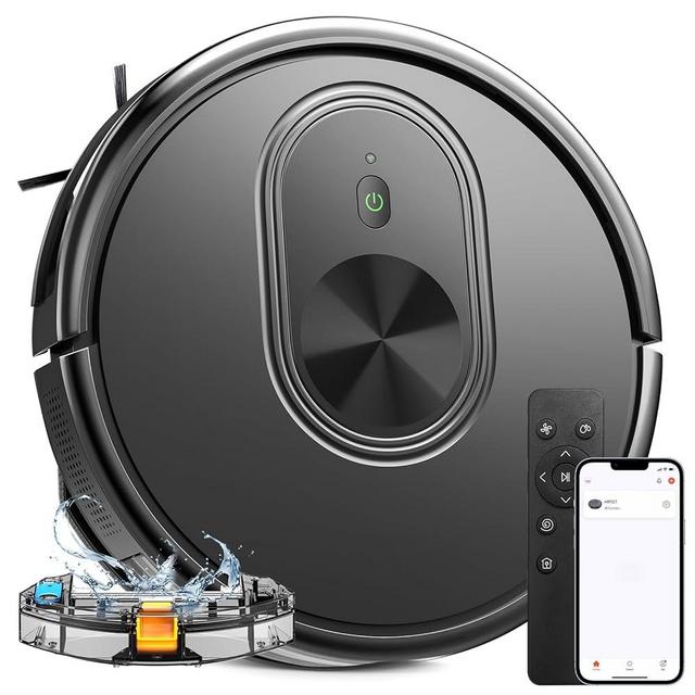 Robot Vacuum and Mop Combo, 3 in 1 Mopping Robotic Vacuum with Schedule, App/Bluetooth/Alexa, 1600Pa Max Suction, Self-Charging Robot Vacuum Cleaner, Slim, Ideal for Hard Floor, Pet Hair, Carpet