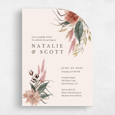 Beige Half arch Wedding Invitation - Monahan Classic