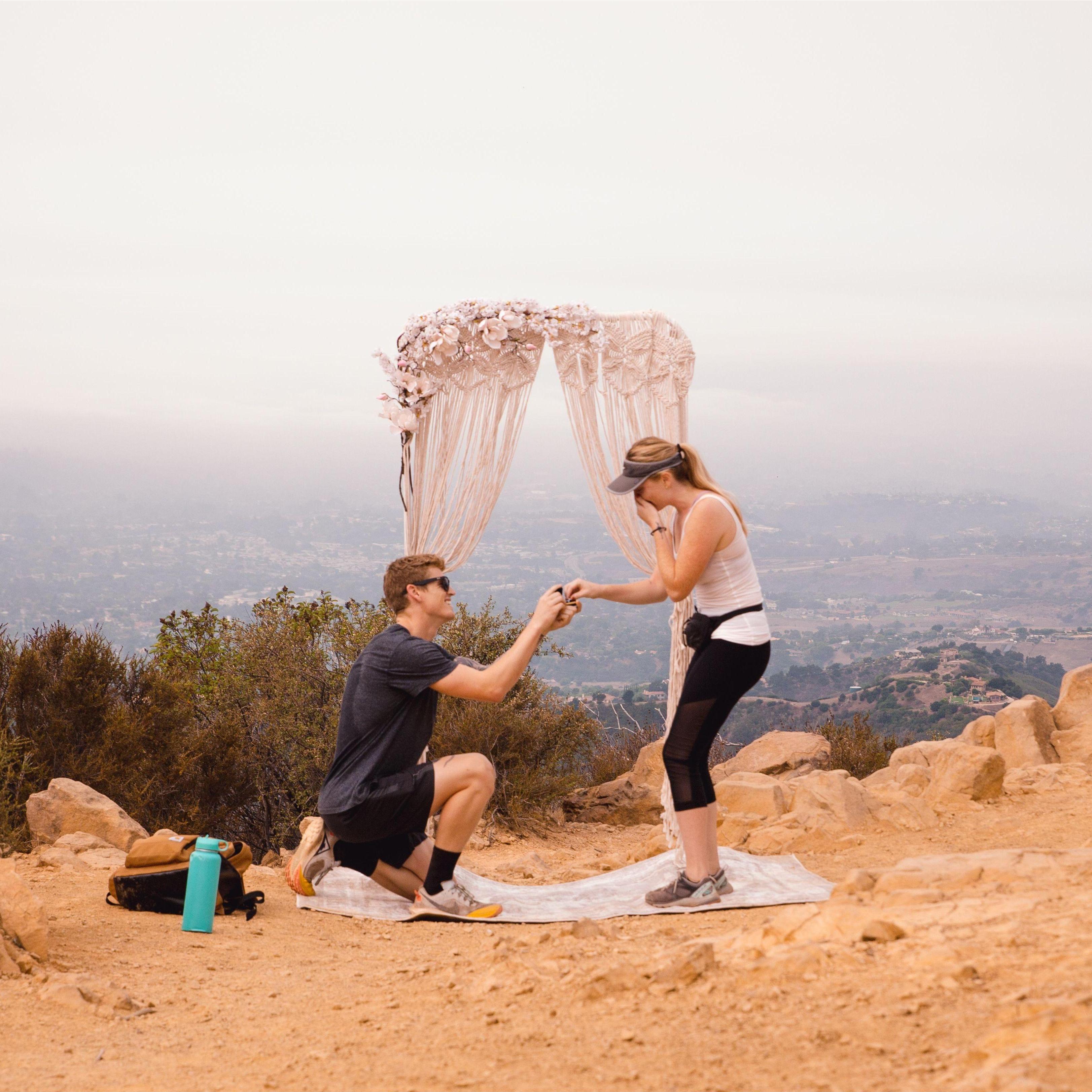 He proposed once we finished our hike to the top of Inspiration Point in Santa Barbara, the same place we had our very first date.