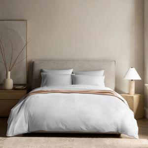 Classic Organic Percale Duvet Cover Set in Light Grey