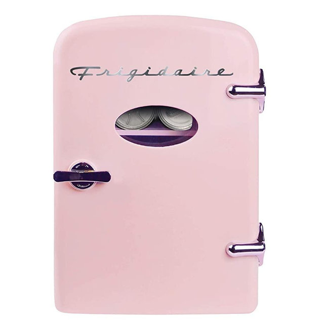 Frigidaire Mini Portable Compact Personal Fridge Cools & Heats, 4 Liter Capacity Chills Six 12 oz Cans, 100% Freon-Free & Eco Friendly, Includes Plugs for Home Outlet & 12V Car Charger - Pink