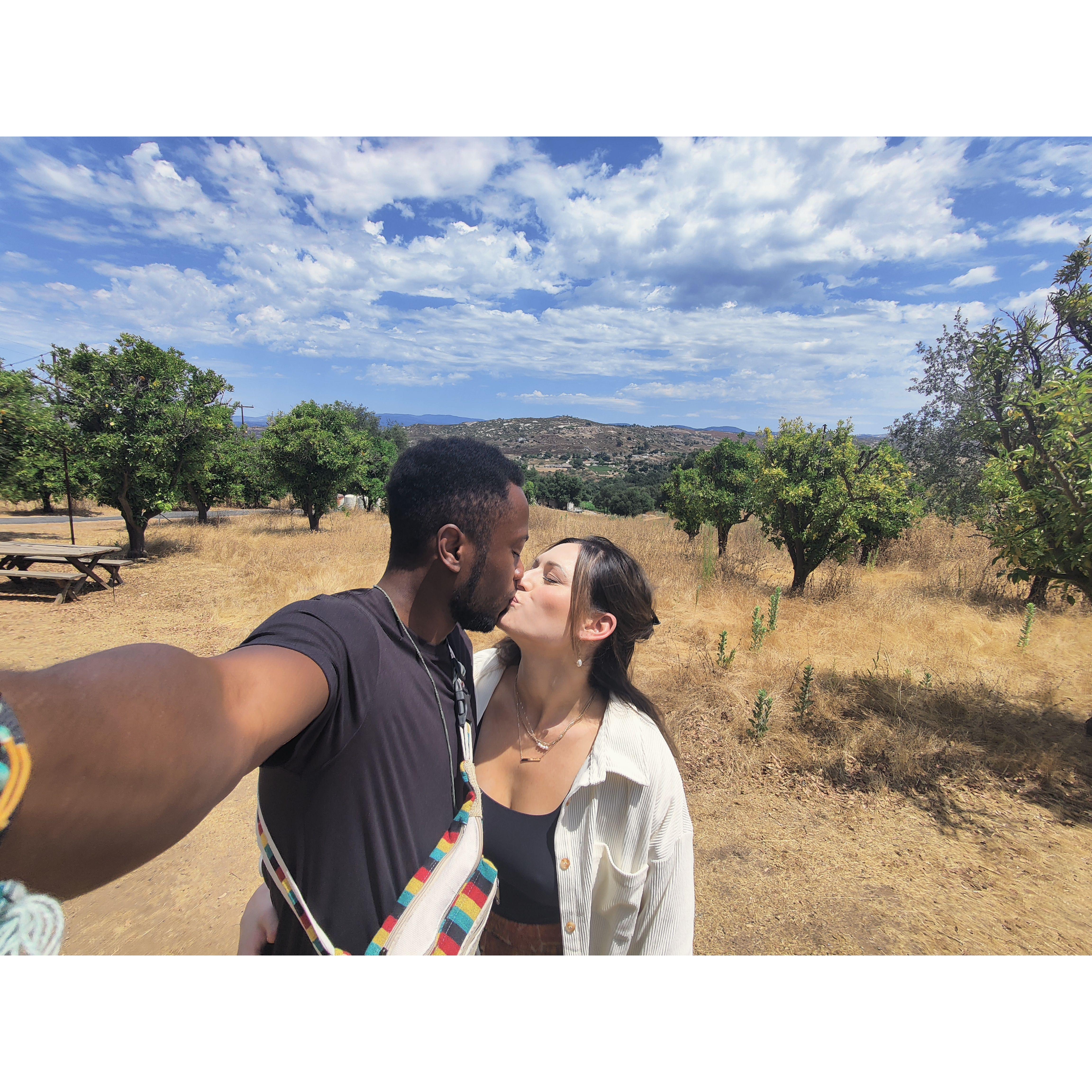 The day after we got engaged at the CUTEST Airbnb outside of San Diego. This place will forever hold one our dearest memories.