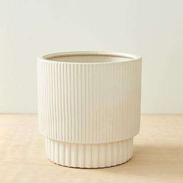 Fluted Planters, White, Medium
