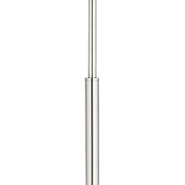 360 Lighting Abba Modern Industrial Floor Lamp Standing 66" Tall Sleek Brushed Steel Silver Thin Metal Column Antique White Linen Empire Shade for Living Room Reading House Family Bedroom