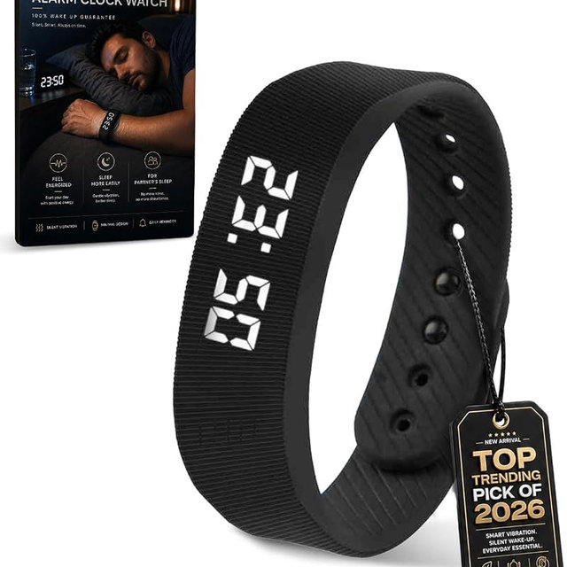 NLCCLTQ Effective Alarm Clocks for Deep Sleepers Extremely Vibrating Watch Deaf People Shock Vibroband Wristband with Men Vibration Heavy Sleeps Wrist Bracelet Silent that Won't Wake Partner