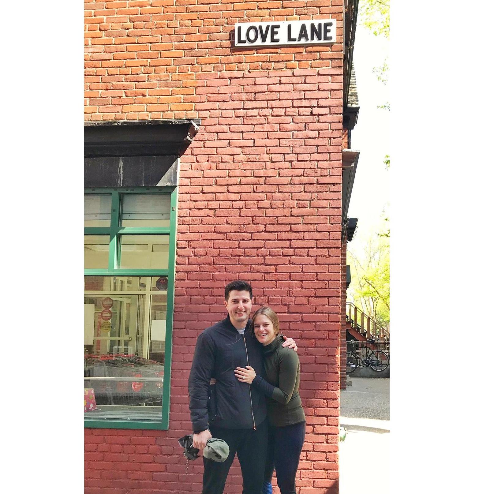 Love Lane is where he proposed.