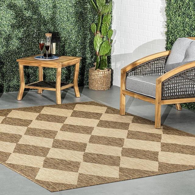 nuLOOM Sabina Diamond Trellis Indoor/Outdoor Area Rug, 7x9, Beige