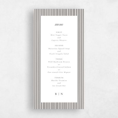 Stone Gray, Grey Wedding Menu - Rodez