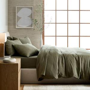 European Linen Duvet Cover in Dusty Olive