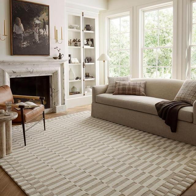 Loloi Chris Loves Julia Bradley Collection, Ivory & Beige, 2'-6" x 9'-9" Runner Rug – Classic Striped Area Rugs for Living Room, Bedroom, Entryway & Hallway, High Traffic Area Home Decor Rug