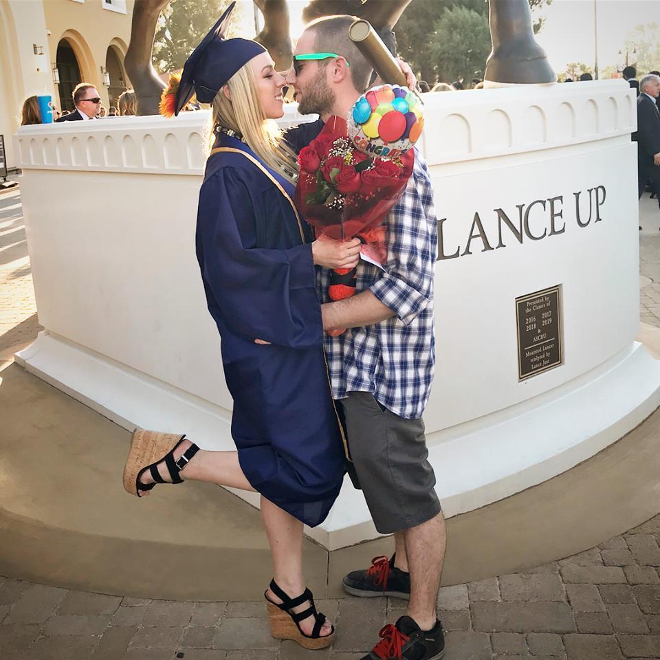Jenn graduating with her Bachelor's degree 2017. She's been so thankful for all of Jakes support.