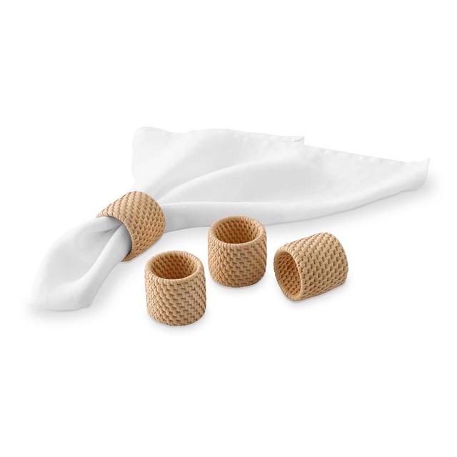 Light Woven Napkin Rings, Set of 4