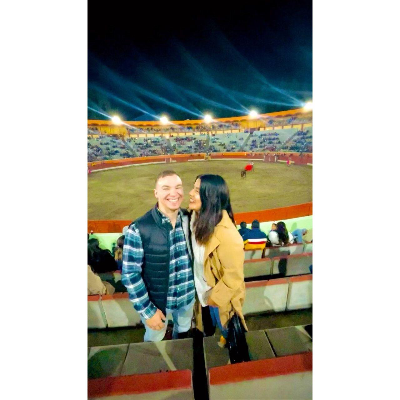 Dalton's first time visiting MX, the couple went to a bull fight!