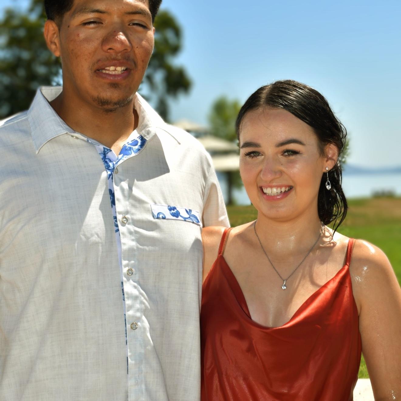 We were finishing up our engagement photos and went to play in the water park at the park we got soaked dryed off and changed 1 more time to take our last few photos