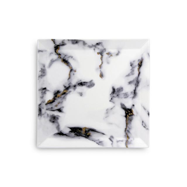 Prouna Marble Venice Fog Matzah Plate/Square Serving Platter