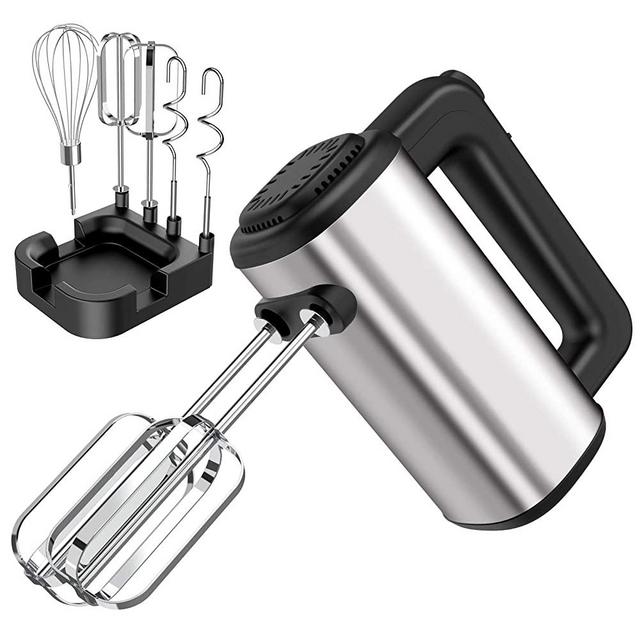 Hand Mixer Electric,Senbowe Upgrade 250W 5-speed Electric Handheld Mixers with Storage Case, Easy Eject Button and 5 Stainless Steel Attachments (2 Beaters, 2 Dough Hooks and 1 Whisk)