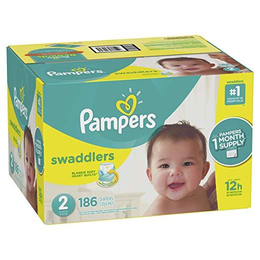 Pampers Swaddlers Disposable Baby Diapers Size 2, 186 Count