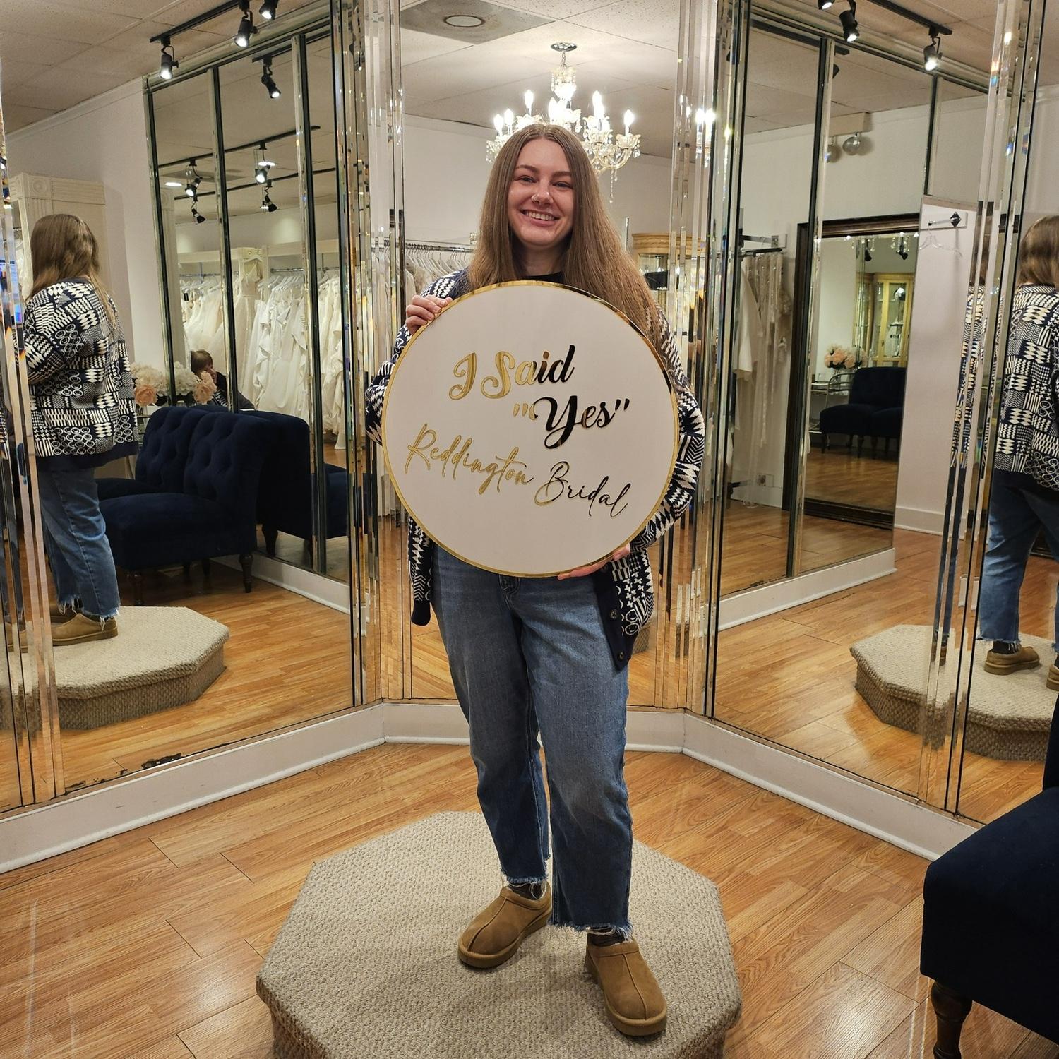Lindsay after finding her wedding dress