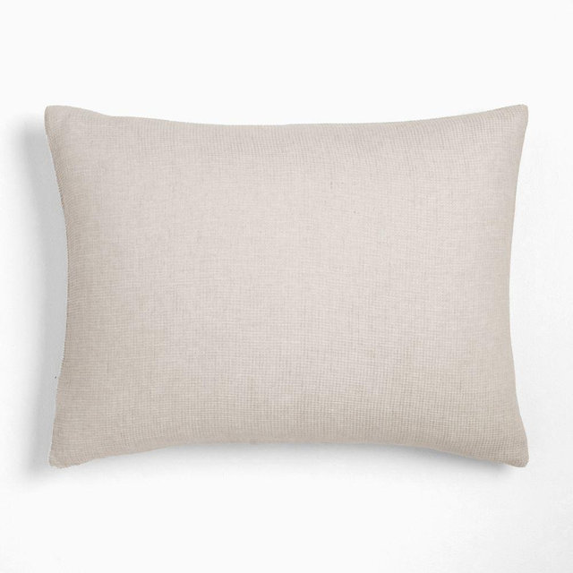 European Flax Linen Mini Waffle Standard Sham, Natural Flax