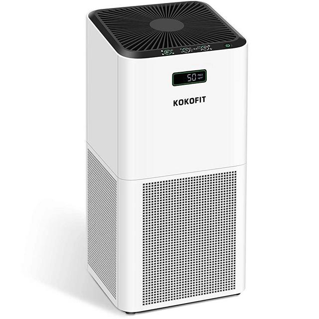 KOKOFIT Air Purifier for Home,CADR 320 H13 True HEPA Filter Purifiers Up to 710 Sq.Ft. Quiet Filtration Cleaner for Allergies Pets Remove 99.97% Odors Smoke Dust Mold Pollen in Bedroom Large Room,White
