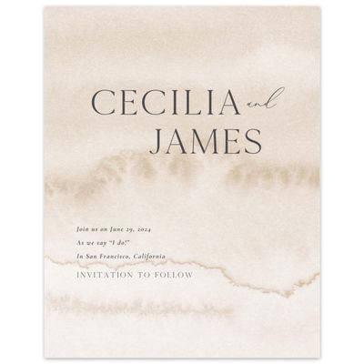 Beige Modern Wedding Digital Save the Date - Loreto Portrait