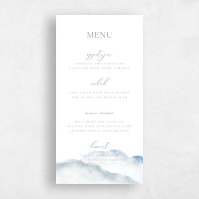 Steel Gray, Grey Wedding Menu - Altavilla