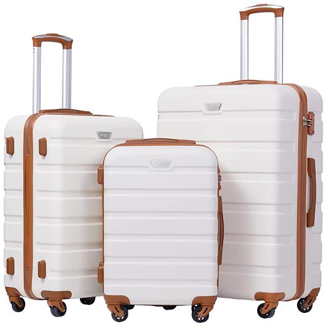 Coolife Luggage 3 Piece Set Suitcase Spinner Hardshell Lightweight TSA Lock 4 Piece Set