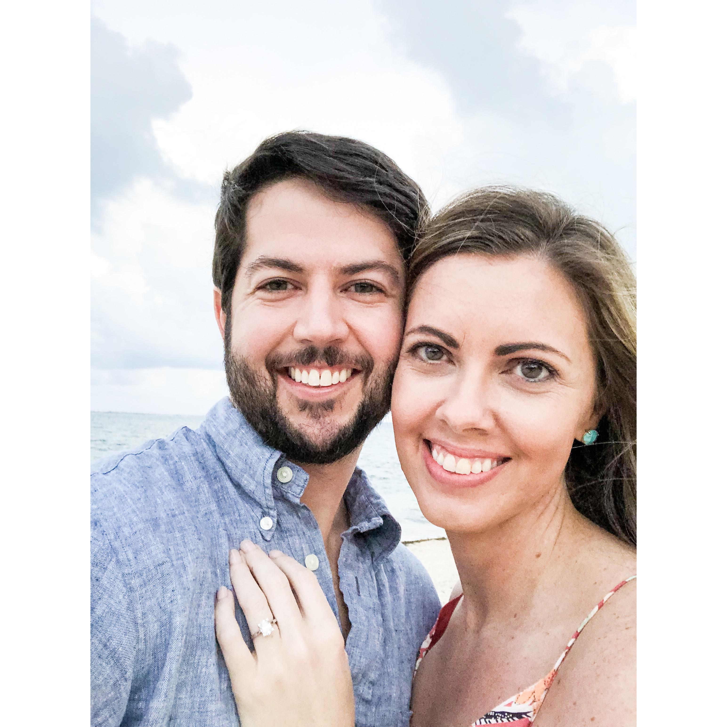 Just after we got engaged on the beach in Mexico!