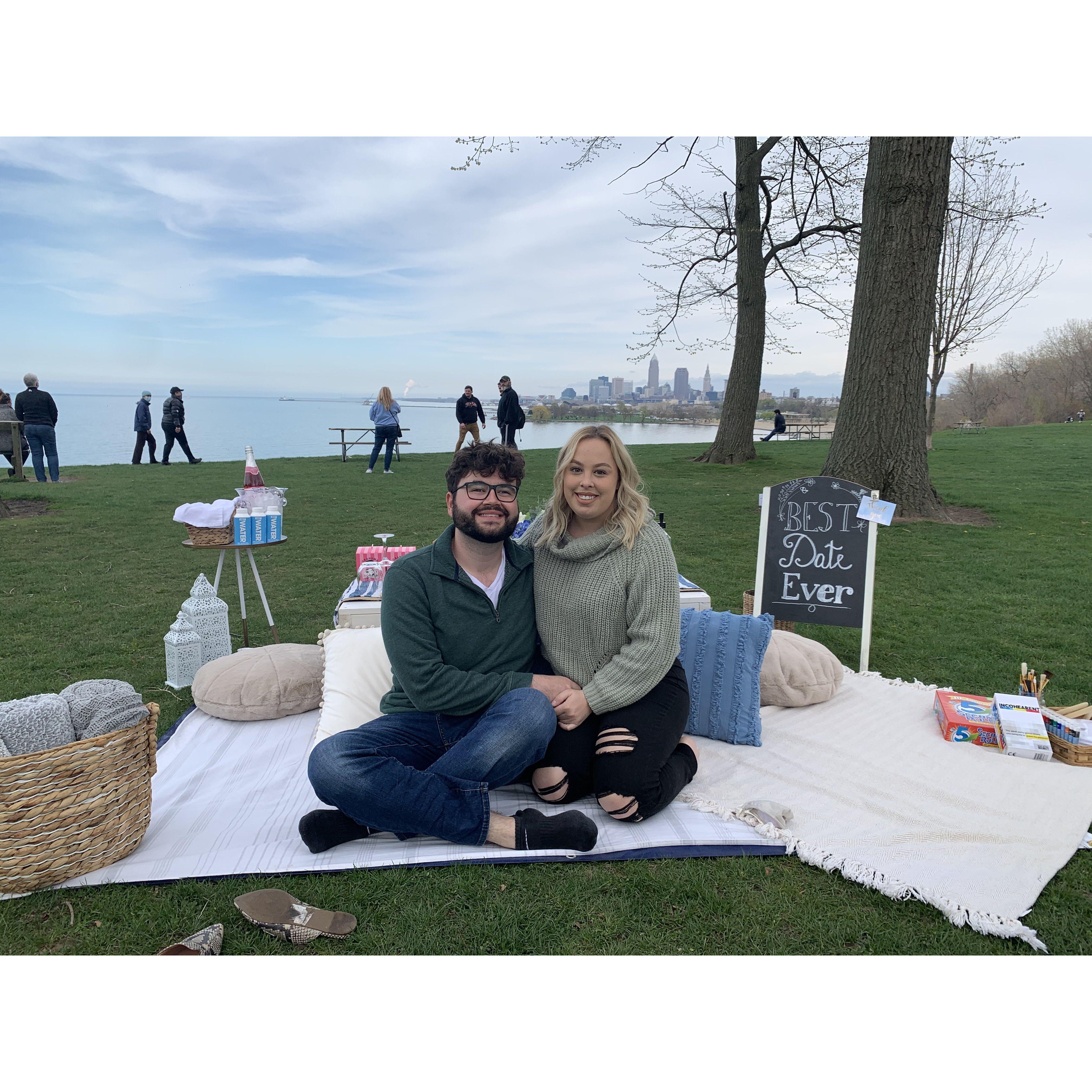 Surprise picnic on the lake Anthony planned! 