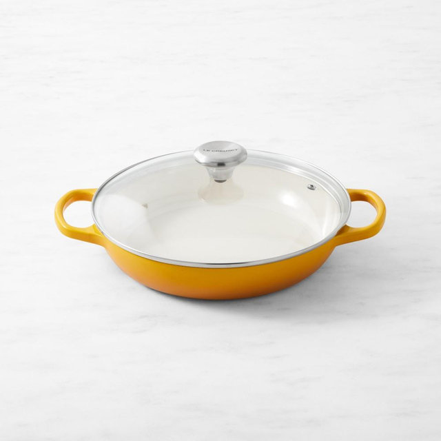 Le Creuset Signature Enameled Cast Iron Braiser with Glass Lid, 2 1/4-Qt., Nectar