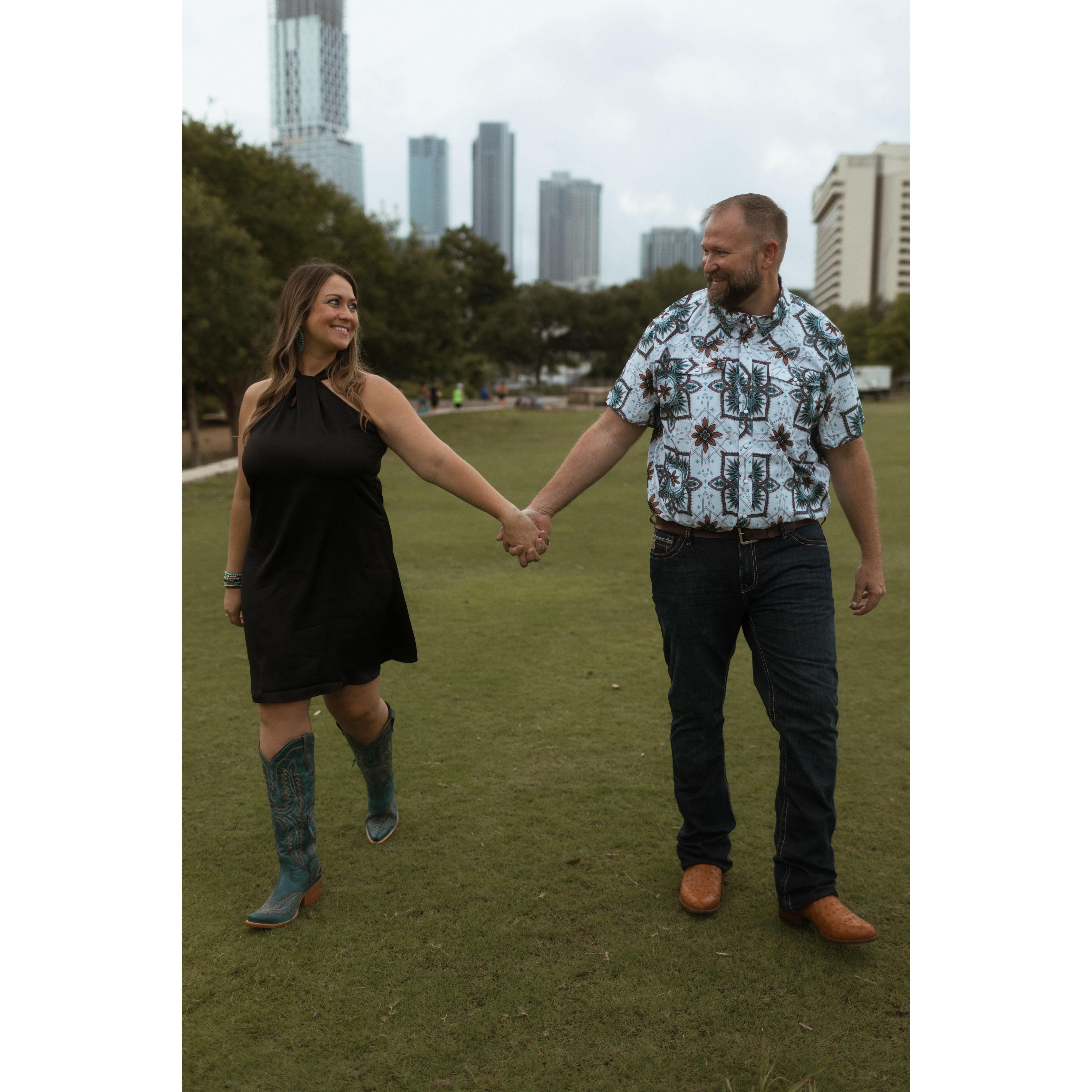 Our Engagement Photo Session at Town Lake in Downtown Austin!