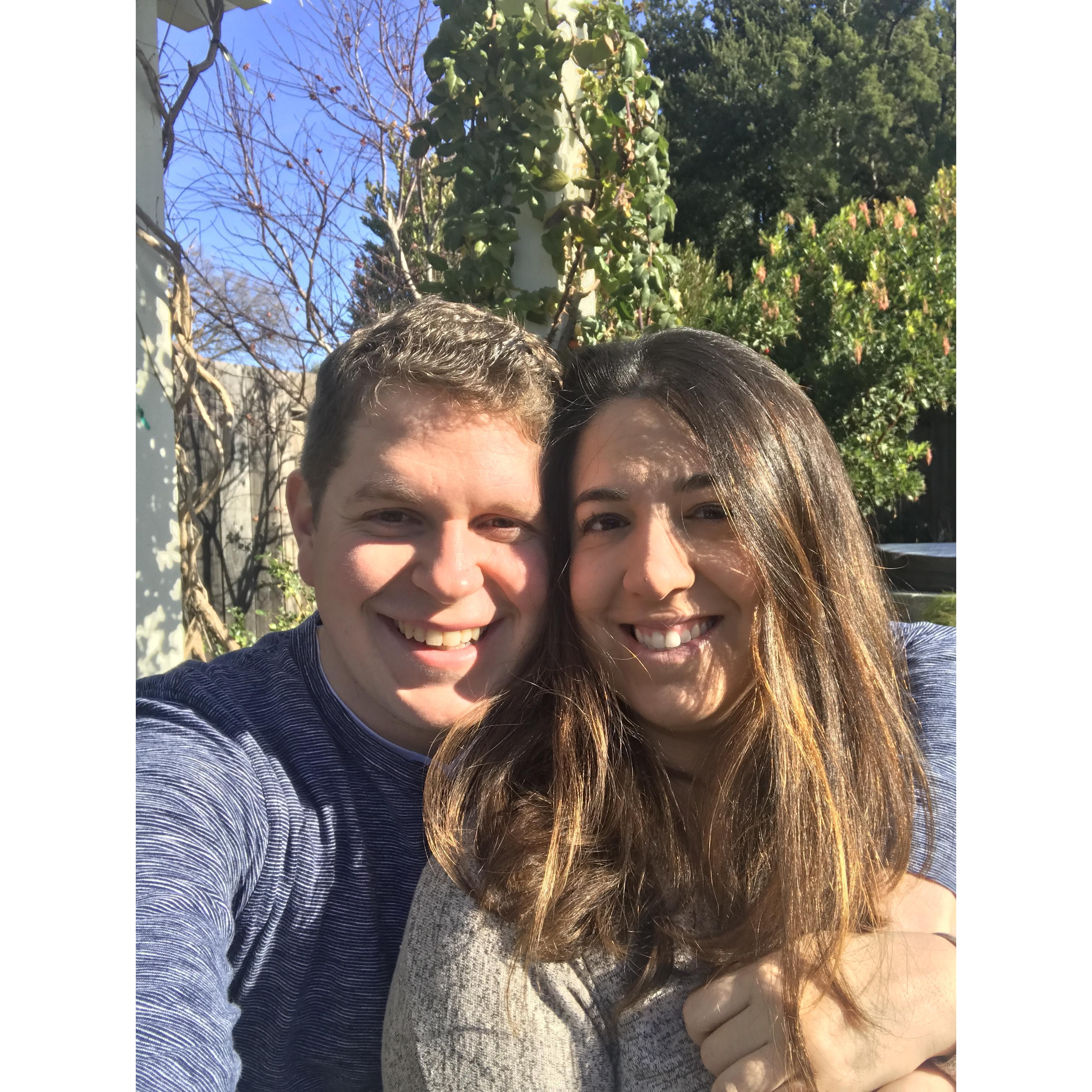Soaking in the sun in the Kmetz' backyard!