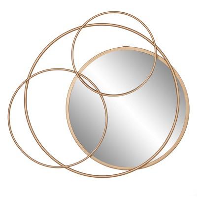 21"x23" Metal Layered Circle wall accent Mirror Gold - Patton Wall Decor