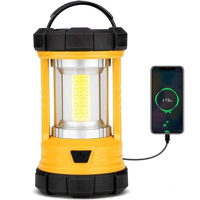 Rechargeable Camping Lantern, 3000LM 5 Light Modes Camping Light 4400 Capacity Phone Charger LED Impact-Resistant Flashlight Lantern Portable Waterproof Hurricane Lanterns for Emergency(Orange)