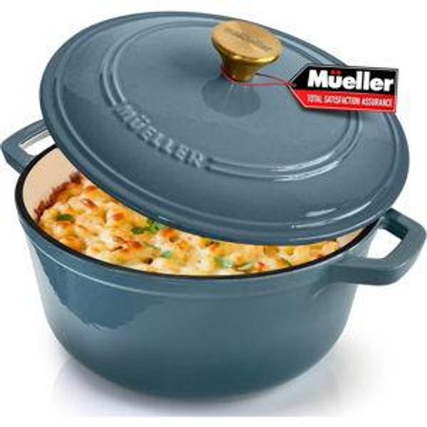 MÜELLERHOME 6 Quart Enameled Cast Iron Dutch Oven For Sourdough Bread Baking, Heavy-Duty, Oven-Safe up to 500° F & Across All Cooktops, Casserole Dishes, Green Kitchen Accessories, Thyme Green - Walmart.com