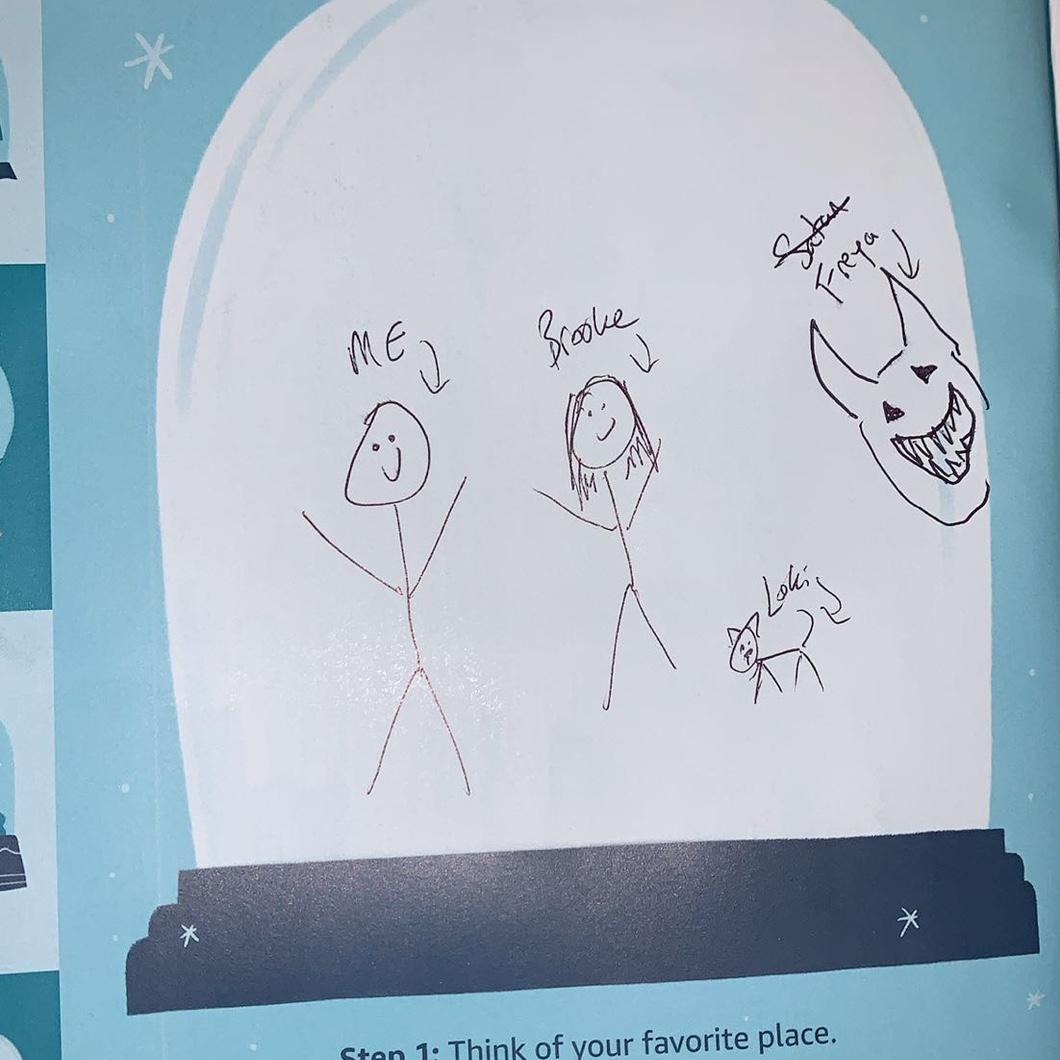 I knew I was in when Ryan drew me this beautiful family portrait 😂