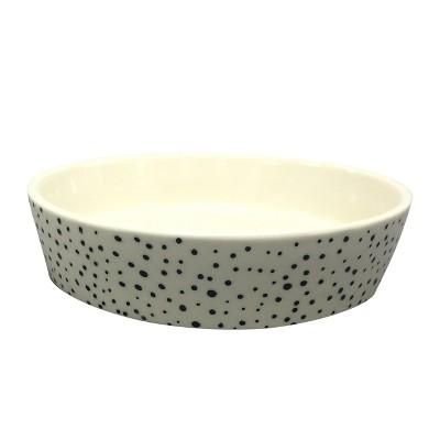 Stoneware Pet Bowl with Polka Dot Pattern - Boots &#38; Barkley&#8482;