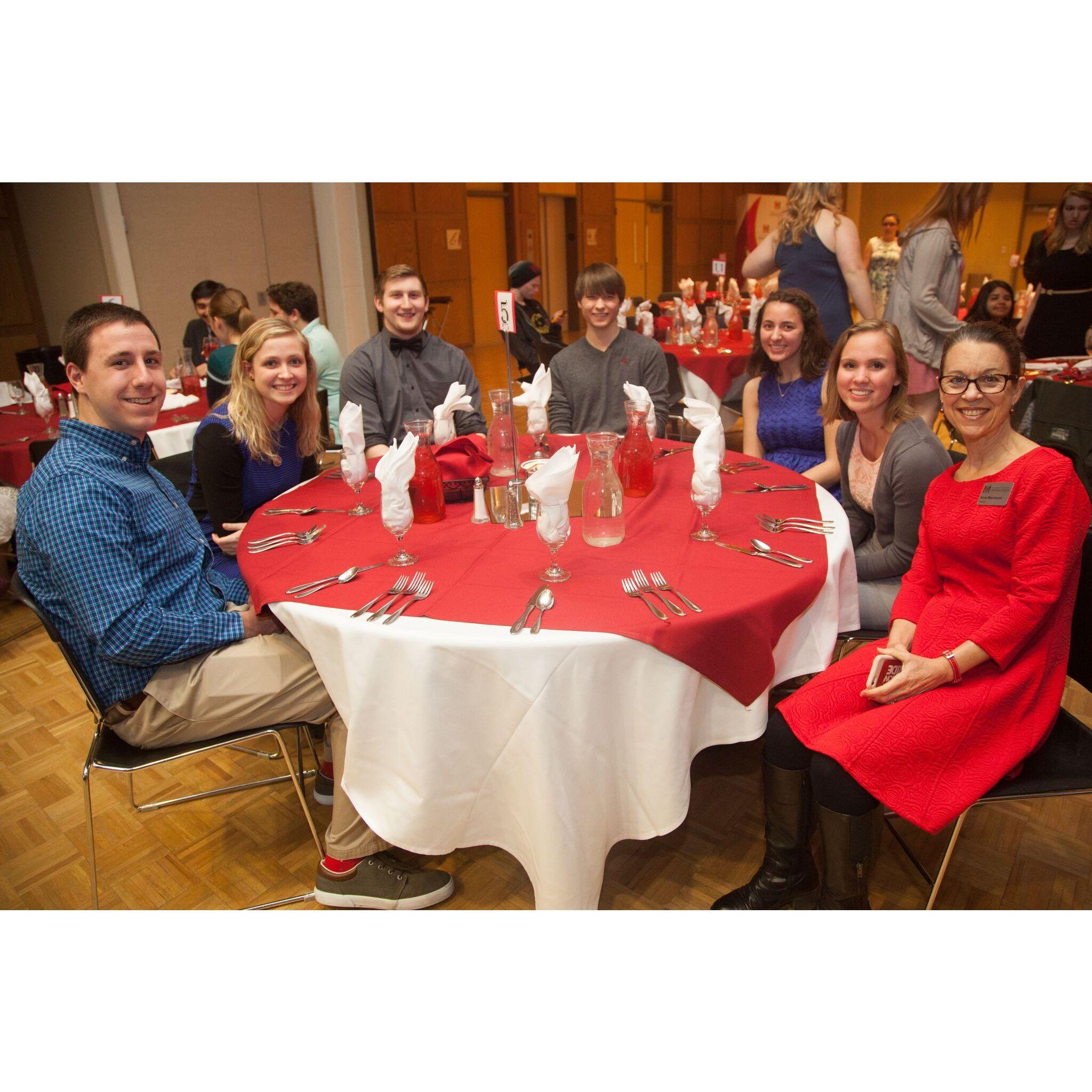 The Honors LLC was able to sit with the President of MSUM during the end of year banquet in May, 2017.