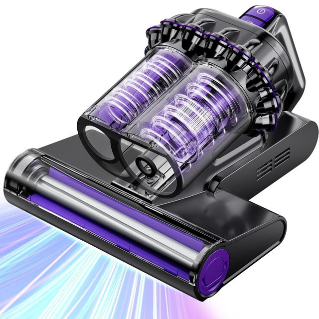 VOCESOR Mattress Vacuum, Bed Vacuum Cleaner with 16Kpa Suction 253.7nm UV-C Light, 145°F Heat & 30000 RPM/Min Tapping, HEPA Filter & Ultrasonic, 600W Powerful Vacuums for Bed, Sofa, Couch(Corded)