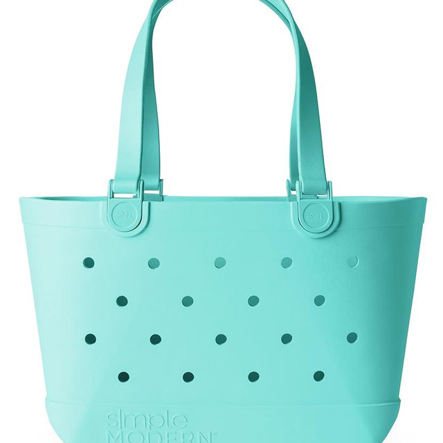 Simple Modern Beach Bag Rubber Tote | Waterproof Large Tote Bag with Zipper Pocket for Beach, Pool Boat, Groceries, Sports | Getaway Bag Collection | Ocean Water