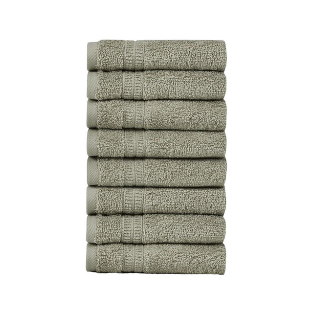HOMELOVER 8 Pack Washcloths - 100% Organic Cotton, 500 GSM, Hotel & Spa Quality, Soft, Quick Dry, Highly Absorbent Towels for Face & Hand Wash, Shower, Gym & Bathroom Essentials (Space Gray)