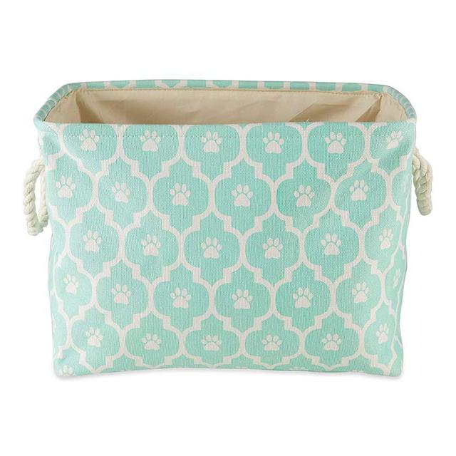 Bone Dry Pet Storage Collection Lattice Paw Print, Medium Rectangle, Aqua